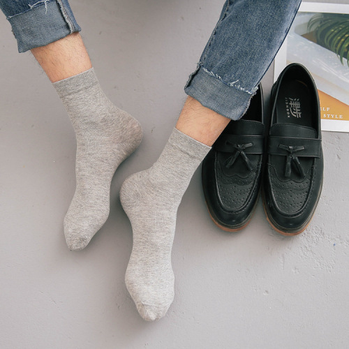 Socks men's pure cotton spring and summer thin business men's mid-calf socks sweat-absorbent and breathable solid color Xinjiang cotton non-stinky foot cotton socks
