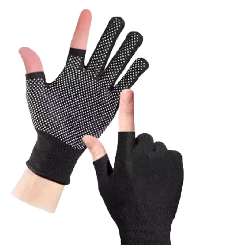 Gloves for women, summer, sun protection, tea picking, labor insurance, glue dispensing, non-slip cycling, outdoor men's leaky two-finger split-finger touch screen thin gloves