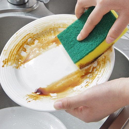 Dishwashing sponge, scouring pad, dishwashing cloth, kitchen double-sided cleaning, pot and dishwashing artifact, dishwashing sponge block magic wipe