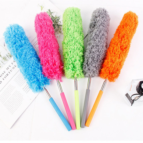 Manufacturer wholesale electrostatic dust duster telescopic small duster bendable stainless steel household feather duster dust removal brush