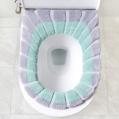 Universal knitted toilet seat Nordic color pumpkin pattern toilet cover washable home thickened toilet seat