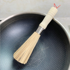Natural Bamboo Brush Pot Brush Bamboo Pot Brush Kitchen Brush Pot Brush Bowl Household Cleaning Brush Bamboo Cooking Broom