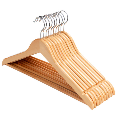Thick solid wood clothes hanger clothing store clothes rack non-slip traceless clothes hanging wooden clothes support wooden children's clothes hanger home