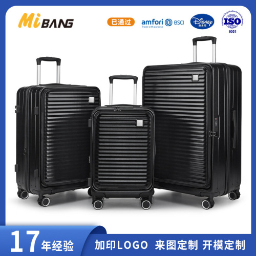 Multifunctional Luggage Front Opening Travel Suitcase 20-inch Carry-on Wheeled Bag 2024 New Model Front Opening Box