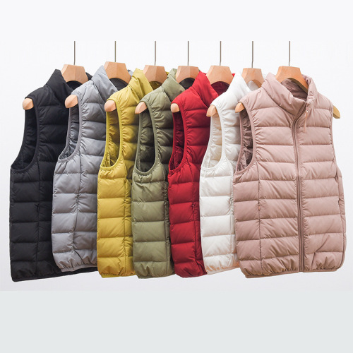 Seamless lightweight down jacket vest for women new style short waistcoat lightweight vest inner bold large size coat trendy