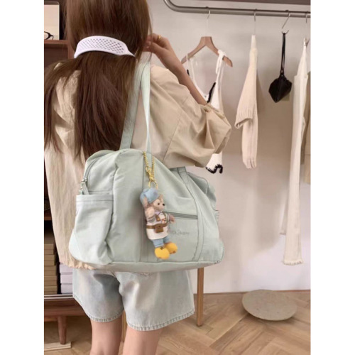 Niche nylon lightweight large capacity casual Korean fitness bag travel bag Boston zipper shoulder bag tote bag