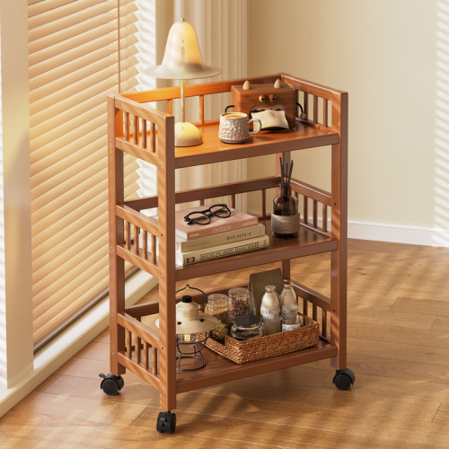 Storage rack floor multi-layer snack storage cabinet mobile push cart home kitchen hot pot multi-functional shelf