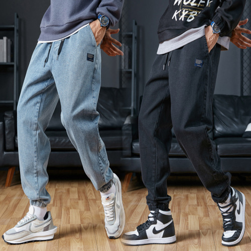 Cotton jeans loose fall and winter hot-selling casual workwear Korean trend plus-size versatile harem stirrup long pants for men