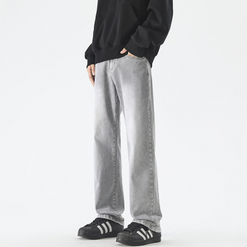Men's Summer 2025 American Street Style Loose Fit Straight Wide Leg Casual Knife Pants
