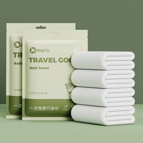 Disposable travel bath towel, portable thickened and enlarged bath towel, outdoor independent packaging, non-irritating portable bath towel