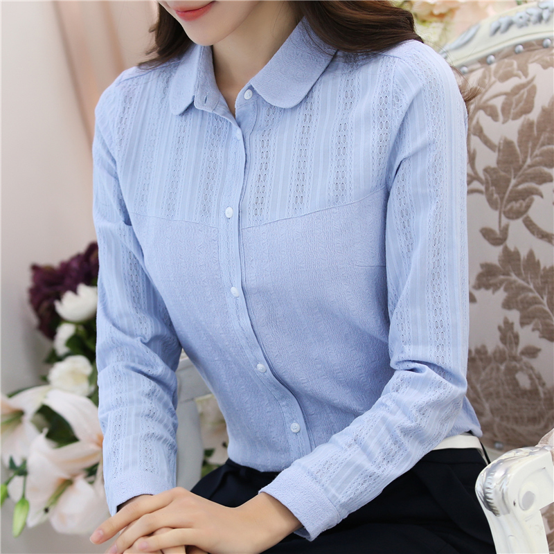 Actual White Shirt Women Spring and Autumn Long Sleeve Bottom Shirt Han Fan Spring Dress New Women Decorated Body Korean Edition Topcoat