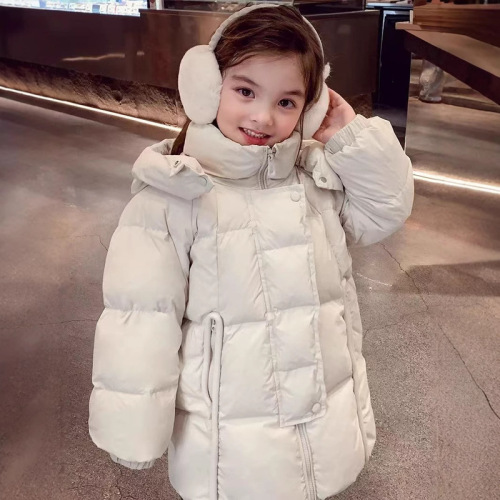Girls' Han Style 2025 New Cute and Fresh Cotton Jacket for Outerwear, Thick Cotton Coat