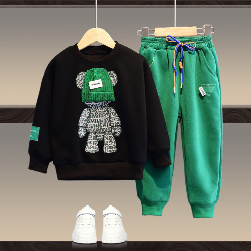 Children's Spring Outfit Sweatshirt Set 2024 New Model for Middle and Large Kids, Stylish Spring Season for Boys and Girls, Trendy and Fashionable
