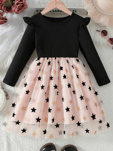 Girls' Dress 2025 Spring Collection New Korean Style Children's Large Kids Skirt Spring and Autumn Little Girl Stylish Princess Dress