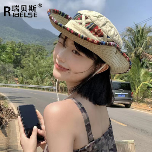 New Amazon Western Cowboy Hat Women's Spring and Summer Hiking Hat Men's Outdoor Leisure Big Brim Fishing Sun Shade