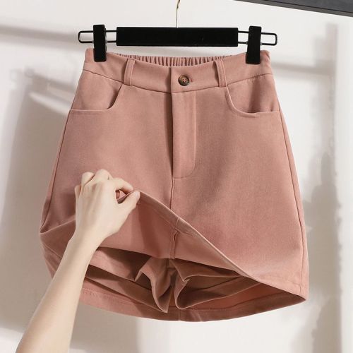Large size fat elastic waist brushed elastic shorts skirt women's spring and autumn new design slimming skirt