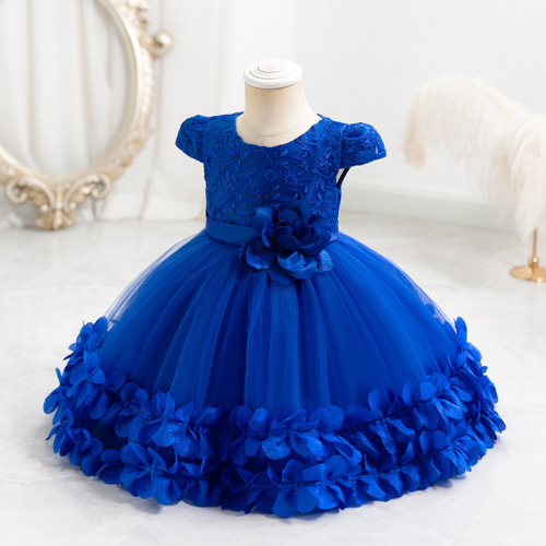 Children's performance dress lace princess skirt festival ball gown chiffon dress first birthday dress performance attire