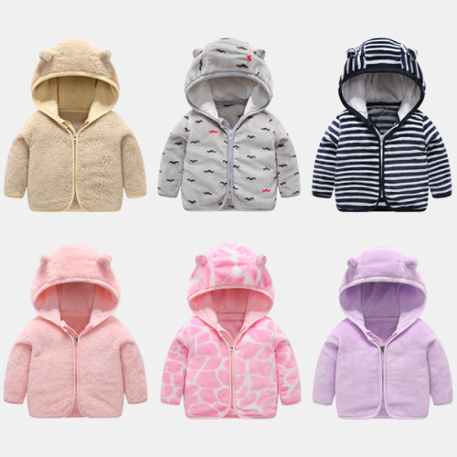 Spring and Autumn Children's Outerwear Children's Coral Velvet Outerwear Children's Outerwear Spring and Autumn Season