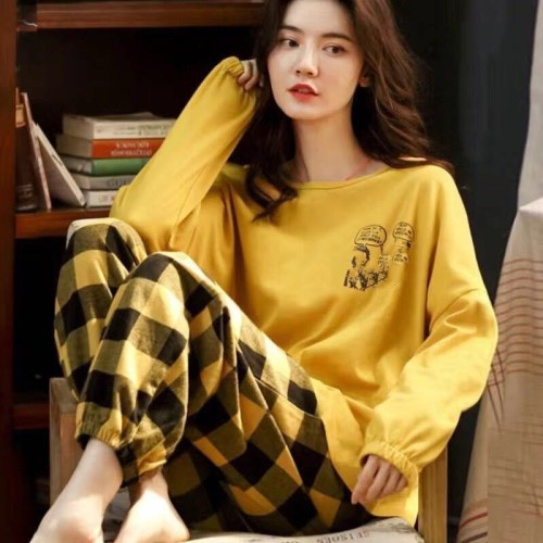 Women's Spring and Autumn Long Sleeve Pyjamas Set, Autumn/Winter Home Clothes, Two-Piece Set, Dropshipping