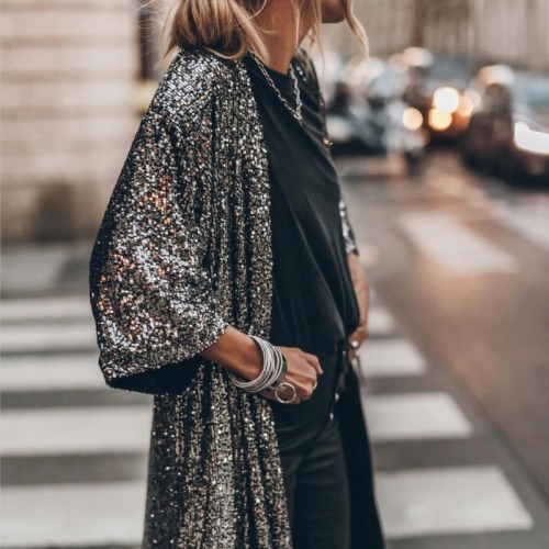 European and American cross-border spring new products Amazon AliExpress fashion party sequined cardigan jacket for women