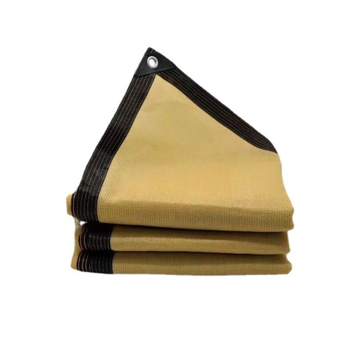 Beige sunshade net encrypted thickened shade net courtyard shade sunscreen net wrapped edge perforated shade net