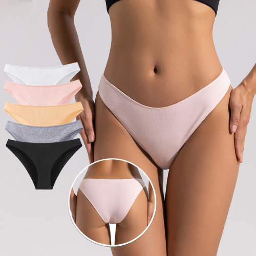 Pure cotton underwear for women, low-rise, Japanese style, large size, semi-buttock-covering, comfortable, skin-friendly, breathable, teenage girl’s briefs, breathable, all-cotton crotch.