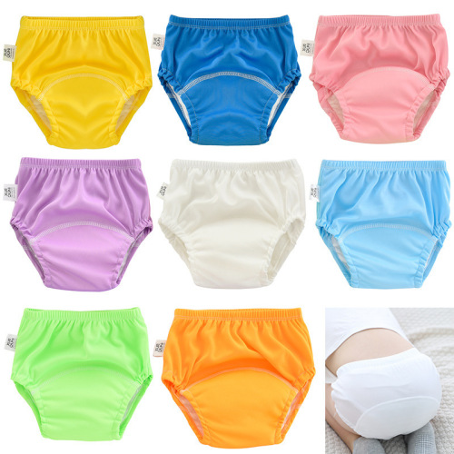 100% Polyester Washable Baby Learning Pants 100% Polyester Training Pants Breathable Baby Bread Pan Pants Diaper Baby Pull-Ups