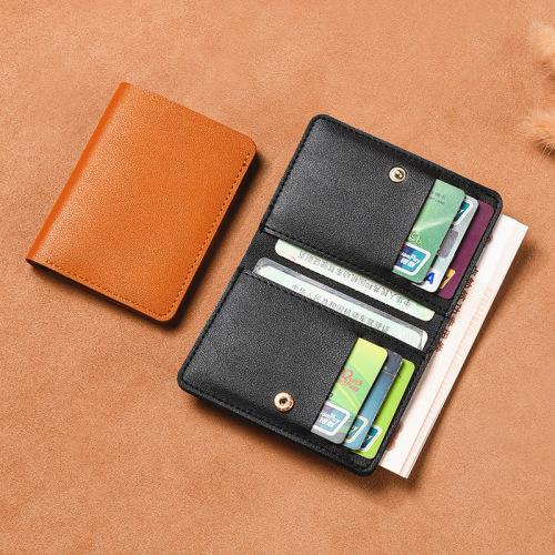 Women's Wallet 2024 New Simple Foldable Button Clasp Small Purse Driver's License Card Holder for Men Students Soft Leather Foldable Purse Wholesale