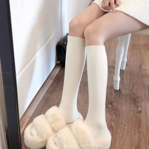 Women's Autumn/Winter Striped Korean Style Calf Socks, JK Pure Desire Vertical Striped Mid-Calf Socks, Japanese Style Knee Pile Socks