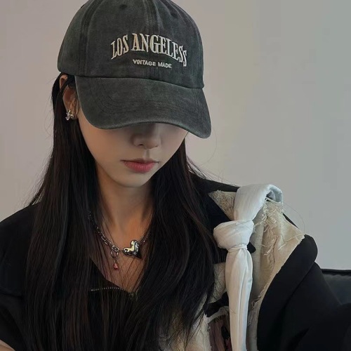 Cross-border washed cotton soft top embroidered men's and women's baseball caps outdoor American denim retro hat ins trend style