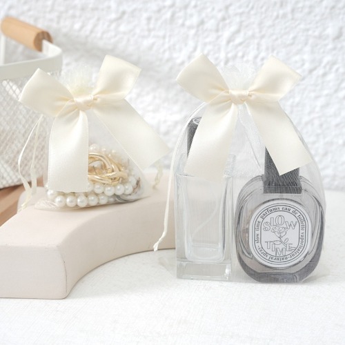 Ready stock wholesale bow jewelry bag multi-color transparent mesh bag ring jewelry storage bag cosmetics drawstring bag
