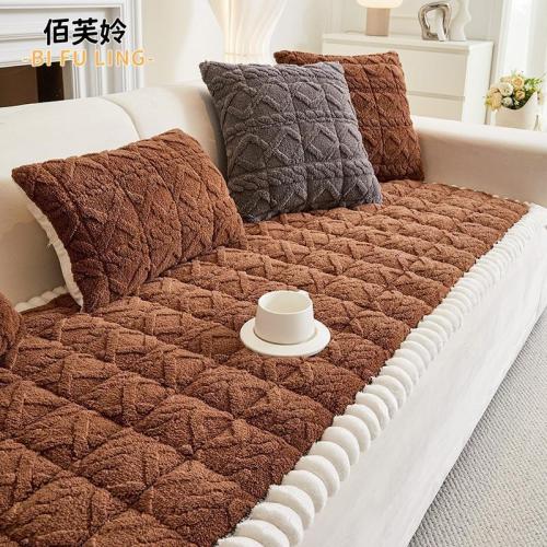 Thickened Bread Mat Simple Anti-Slip Sofa Pad Autumn and Winter Plush Straight Seat Cushion New Seat Pad