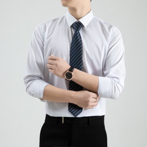 White shirt men's formal business shirt men's long sleeve professional shirt men's spring and autumn shirt large size men's clothing