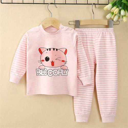 2024 new children's autumn and winter colorful cotton underwear for children, boys and girls, cotton autumn clothes and long trousers base set