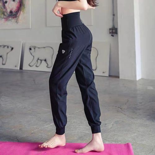 Quick-drying large size sports yoga pants for women, high-waisted, loose training running pants, casual trousers, spring and summer cross-border e-commerce
