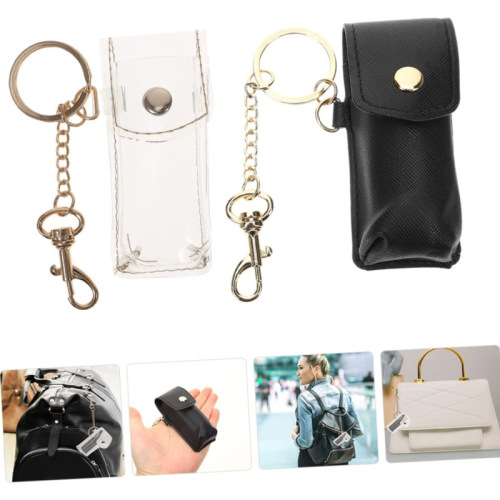 Trendy PVC lipstick leather case, fashionable transparent lipstick bag, versatile bag accessories, key chain pendant