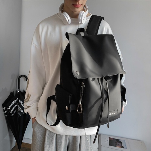 Trendy men's and women's backpacks wholesale water-repellent motorcycle large capacity large cover student school bag new backpack