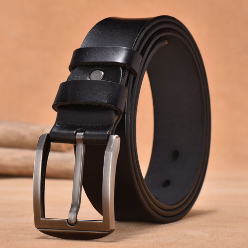 Men's Retro Pin Buckle Genuine Leather Belt, Foreign Trade Calfskin Waist Belt, Classic Men's Pants Belt, Drop Ship One Piece