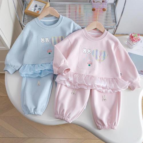 Children's Spring Outfit Set 2025 New Arrival Baby Girl's Cute Casual Sportswear Two-Piece Set