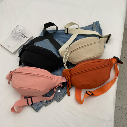 Crossbody chest bag canvas casual bag for women  new trendy summer sports niche versatile ins waist bag