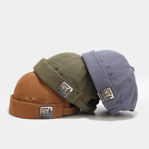 Hat women's trendy spring new style retro brimless melon hat Korean version versatile landlord hat men's street hip-hop yuppie hat