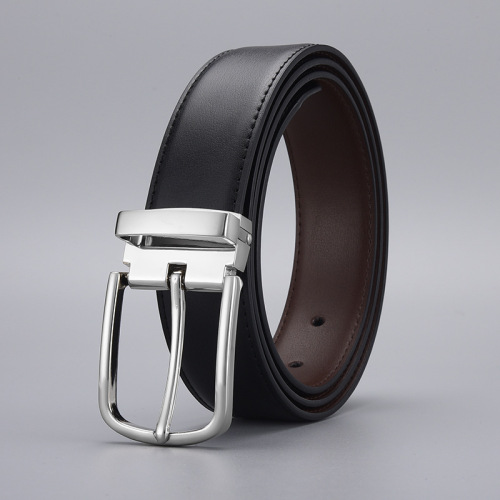 Belt Wholesale Business Pin Buckle Men's Genuine Leather Belt Men's Belt Clip Two-Layer Cow Leather Belt Men's Genuine Leather