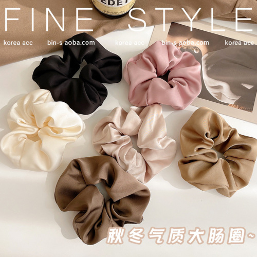 French solid color satin hair tie, high-end satin hair tie, hair tie, simple hair accessory