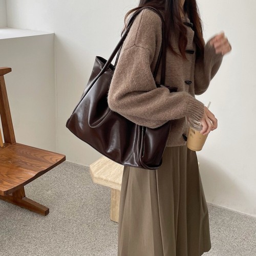 Korean bag women's new large handbag tote bag niche design versatile large capacity single shoulder casual armpit bag