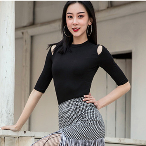 New Latin Dance Practice Dress Women's Sexy Shoulder-Strap Top Dance Wear Chachet Square Dance Top
