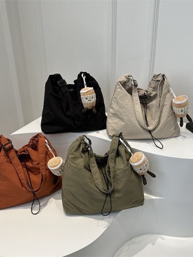 Simple Casual Cloth Bag Women's New Japanese Fashion Large Capacity Shoulder Bag Versatile Crossbody Bag Tote Bag