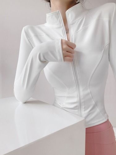 Slimming Fast-Drying Running Top Lulu Jacket Women's Yoga Clothes Long Sleeve Running Fitness Set