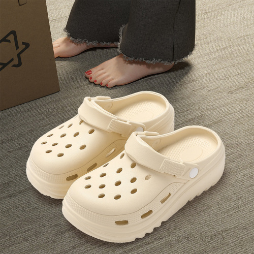 Outdoor Croc Shoes Women's Summer Outerwear Baotou EVA Slippers Women's Thick-soled Sandals Summer Outing Beach Shoes Wholesale