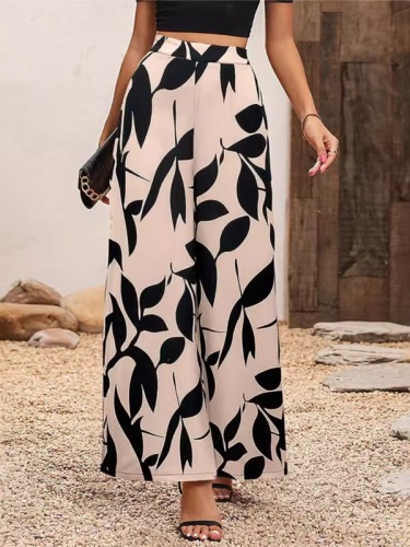 Chiffon style high waist wide leg pants chiffon style high waist wide leg pants women