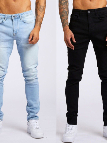 2026 autumn European and American new jeans men's trend slim high-rise jeans men trousers